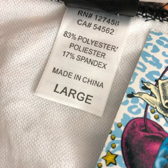 Sinful by Affliction Bikini Bottom Studded Heart Tiger Stripe Rhinestone Blue L - Picture 6 of 7